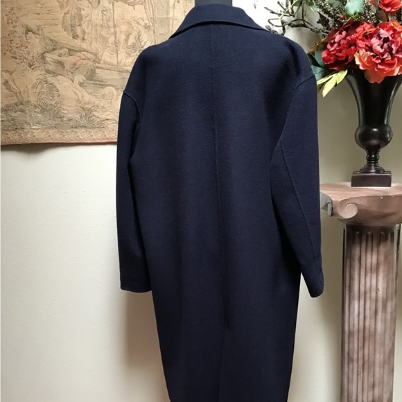 Zara Dark Navy Blue Coat with Gold Accents - Picture 3 of 11